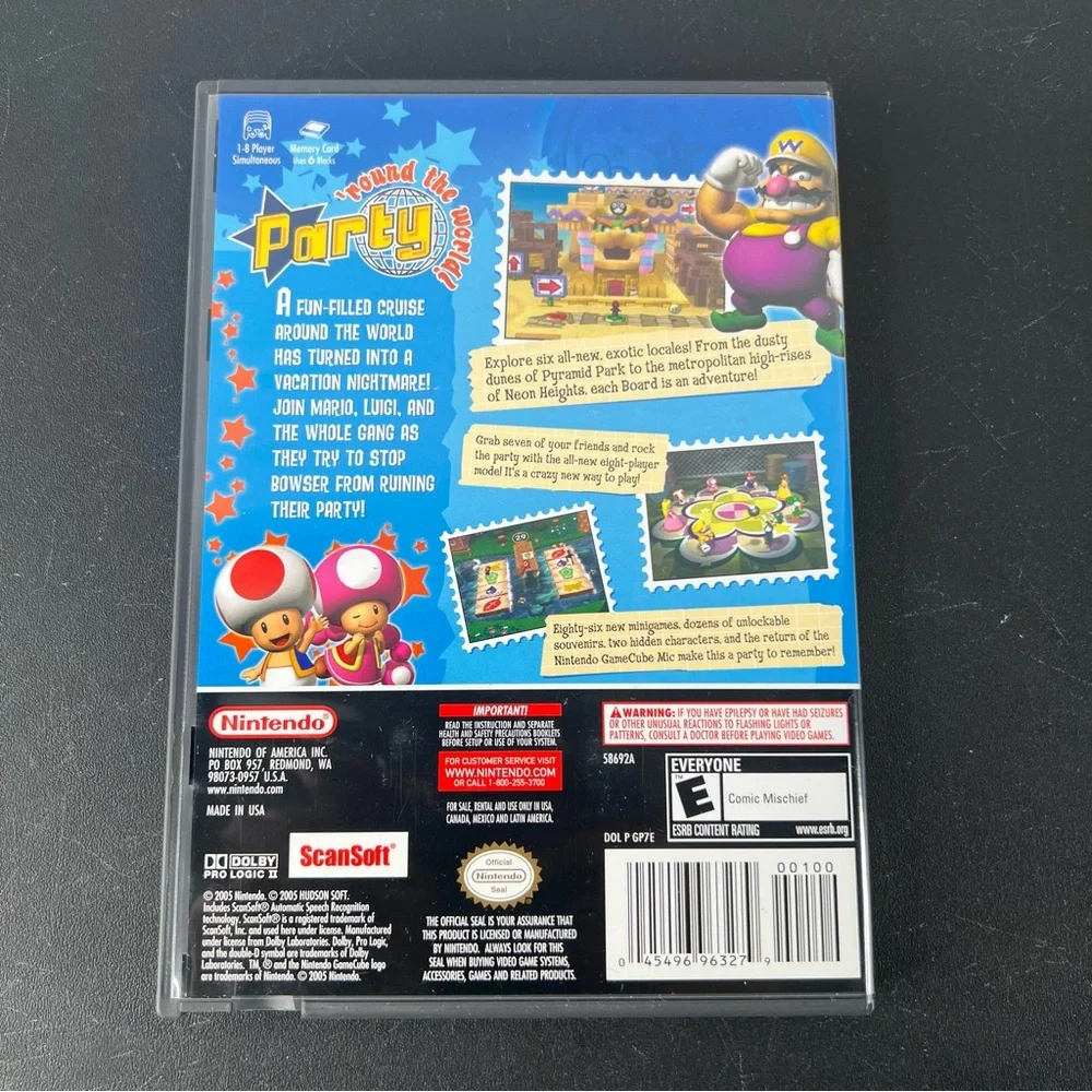 Mario Party 7 Video Game Nintendo Gamecube Tested & Complete W/ Bonus Microphone